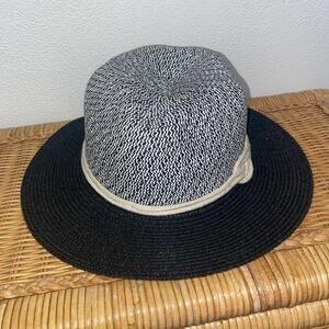 Magid Hats 100% Paper Straw Floppy Sun Women's Beach Hat Black Two-Tone